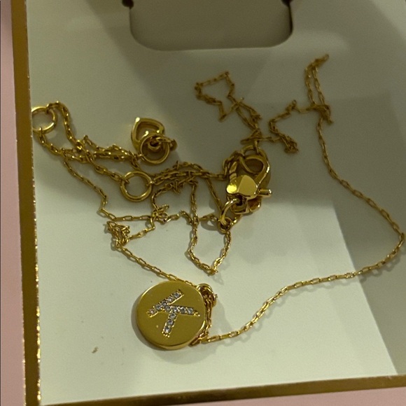 Kate spade ♠️ ⭐️Mini  Initial K bling pendant gold plated necklace - Picture 9 of 17